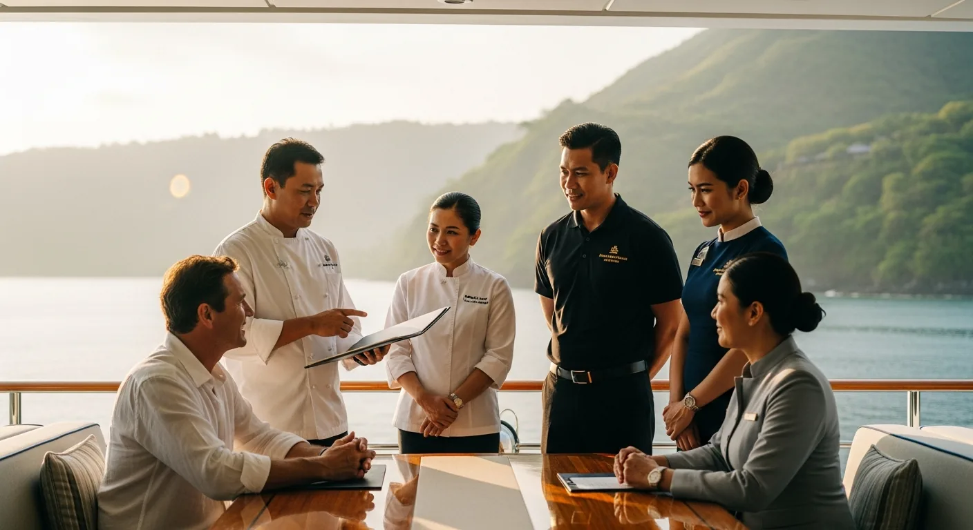 Bali Superyacht Crew Standards: Michelin Chef, Butler, Dive Master, Stewardess